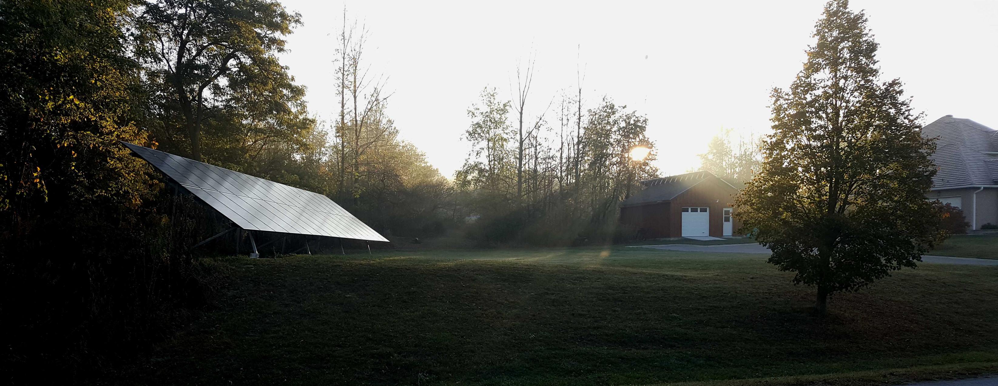 Early morning shot of a ground mount installation